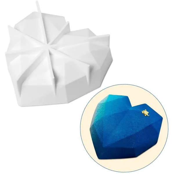 1_Pcs_Silicon_3D_Heavy_Diamond_Heart__Mousse_Pinata_Cake_Silicon_Moulds