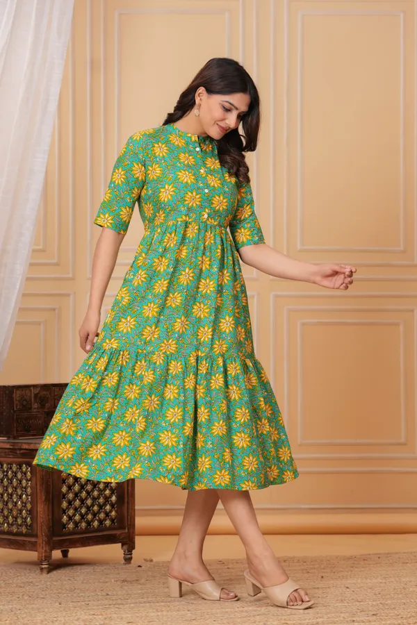 Green_Pure_Cotton_Flared_Kurta_For_Women