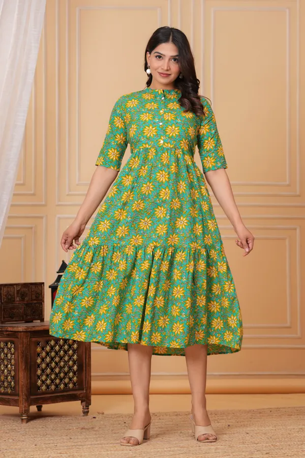 Green_Pure_Cotton_Flared_Kurta_For_Women