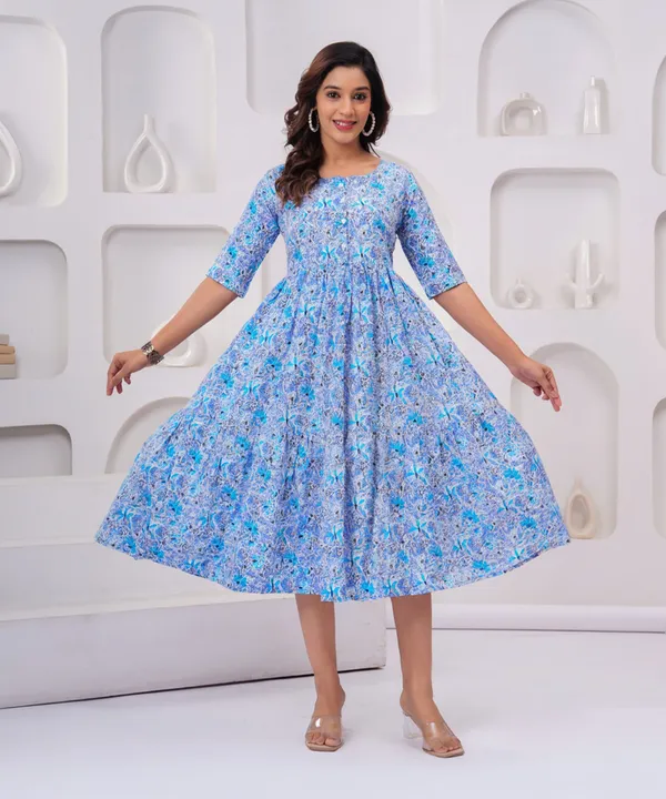 Blue_Pure_Cotton_A-Line_Kurta_For_Women