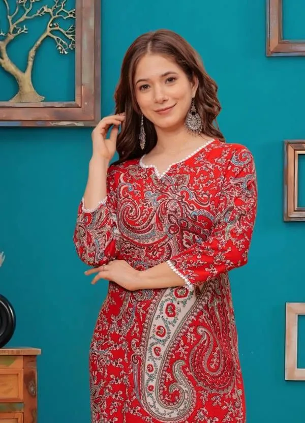 Red_Viscose_Rayon_Straight_Kurta_For_Women