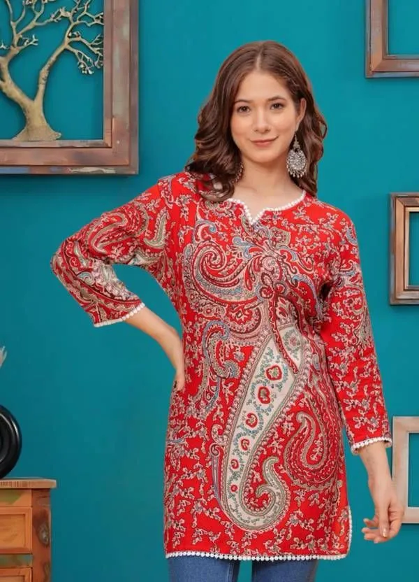 Red_Viscose_Rayon_Straight_Kurta_For_Women