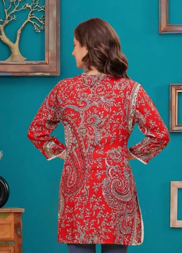 Red_Viscose_Rayon_Straight_Kurta_For_Women