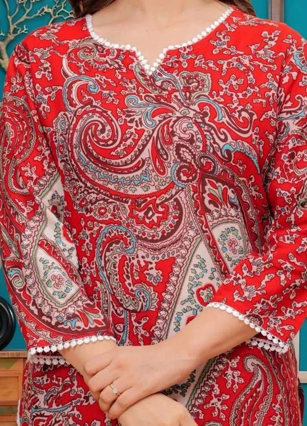 Red_Viscose_Rayon_Straight_Kurta_For_Women