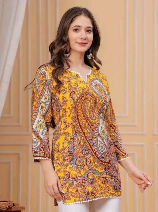 Mustard_Viscose_Rayon_Straight_Kurta_For_Women