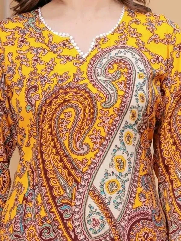 Mustard_Viscose_Rayon_Straight_Kurta_For_Women