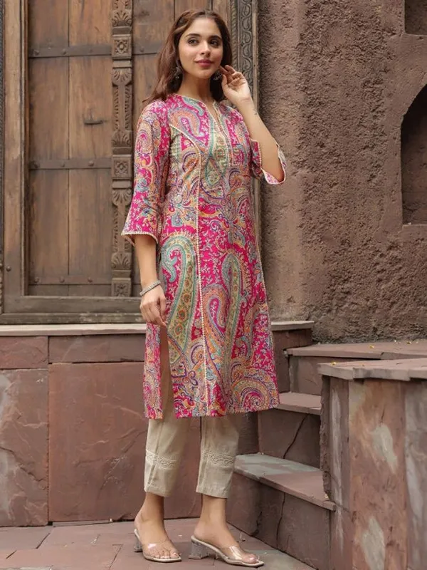 Pink_Viscose_Rayon_Straight_Kurta_For_Women