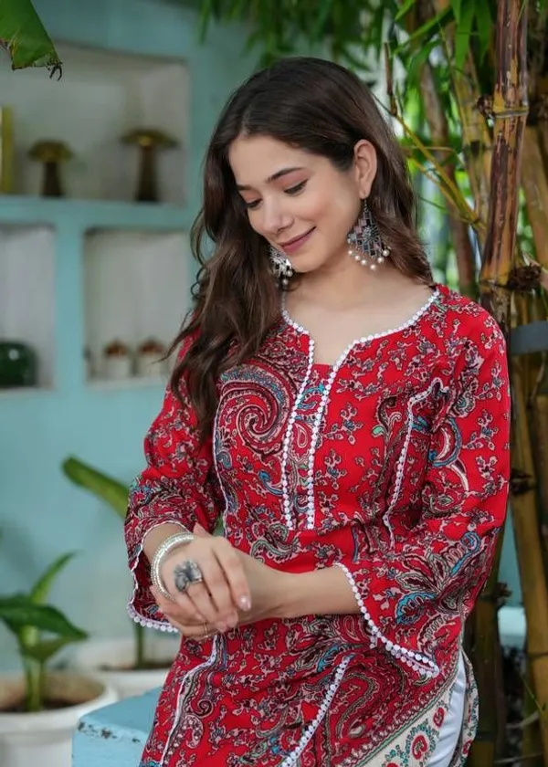 Red_Viscose_Rayon_Straight_Kurta_For_Women