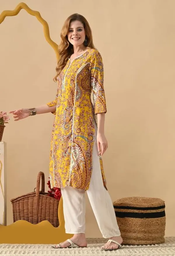 Mustard_Viscose_Rayon_Straight_Kurta_For_Women