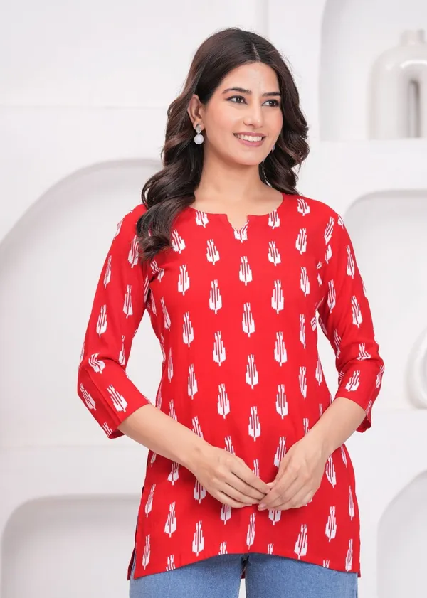 Red_Viscose_Rayon_Straight_Kurta_For_Women