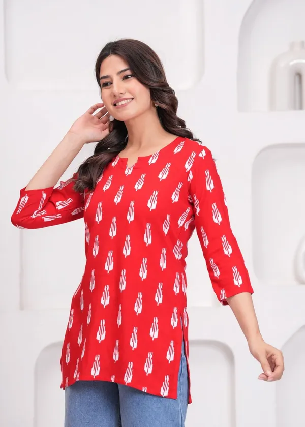 Red_Viscose_Rayon_Straight_Kurta_For_Women
