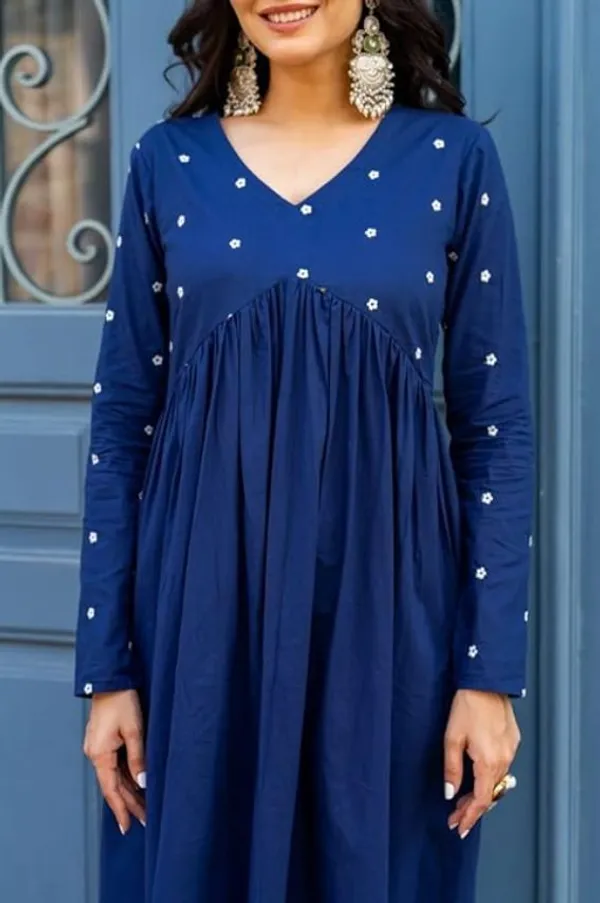 Blue_Viscose_Rayon_Embroidered_Kurta_And_Pant_Set_For_Women