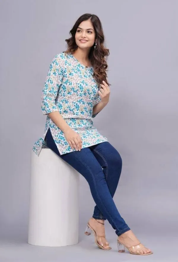 Sky_Blue_Pure_Cotton_Flared_Kurta_For_Women