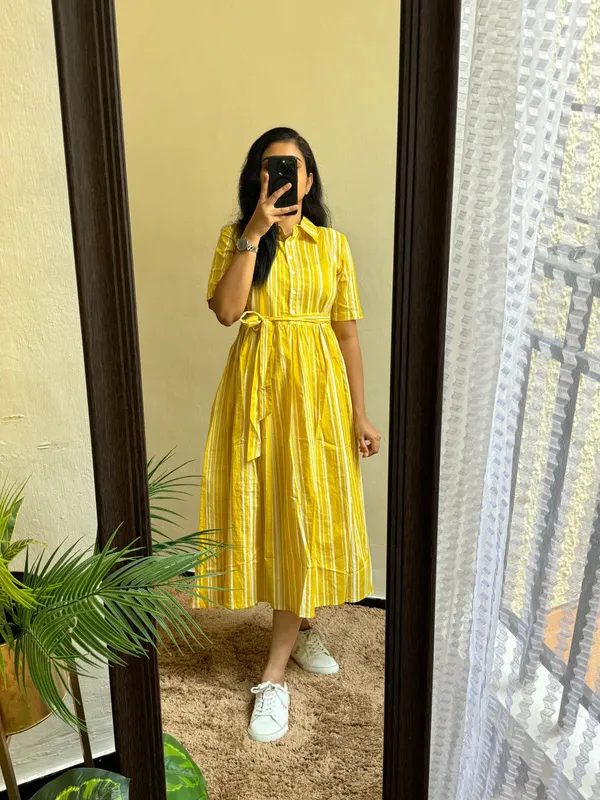 Yellow_Viscose_Rayon_Flared_Kurta_For_Women