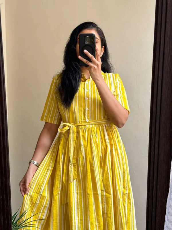 Yellow_Viscose_Rayon_Flared_Kurta_For_Women
