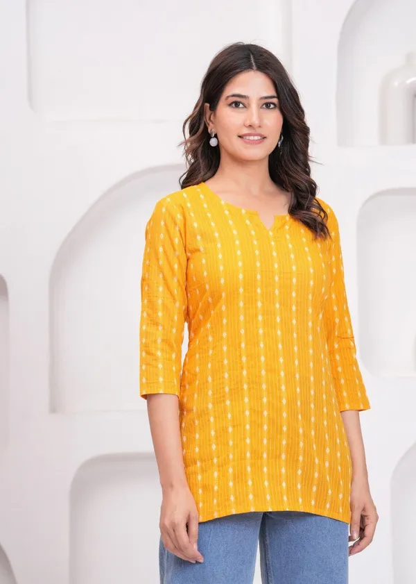 Yellow__Viscose_Rayon_Straight_Kurta_For_Women