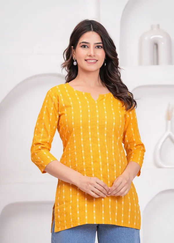 Yellow__Viscose_Rayon_Straight_Kurta_For_Women