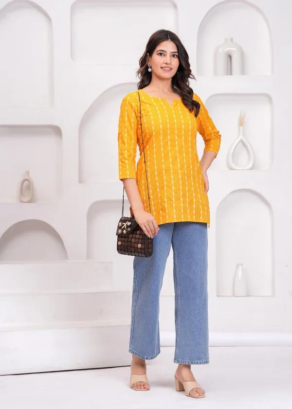 Yellow__Viscose_Rayon_Straight_Kurta_For_Women