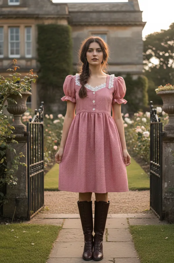 Pink_Ultra_Micro_Houndstooth_Premium_Dress_For_Women_Pack_Of_2