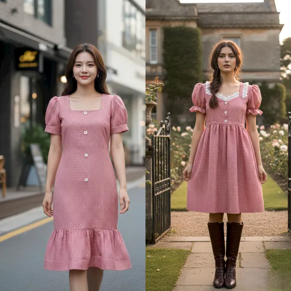 Pink_Ultra_Micro_Houndstooth_Premium_Dress_For_Women_Pack_Of_2