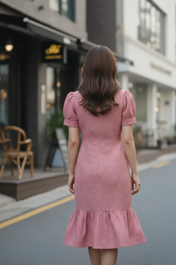 Red_Ultra_Micro_Houndstooth_Premium_Dress_For_Women