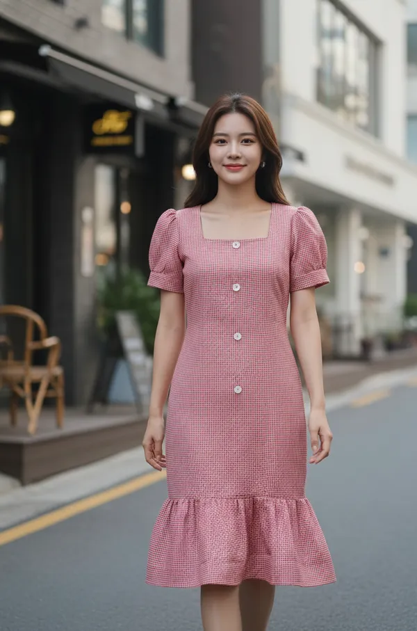Red_Ultra_Micro_Houndstooth_Premium_Dress_For_Women