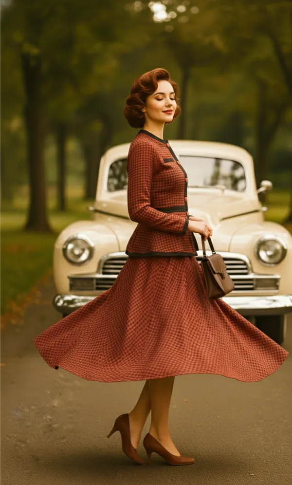 Red_And_Black_Large_Premium_Houndstooth_Weave_Premium_Co-Ord_Set_For_Women