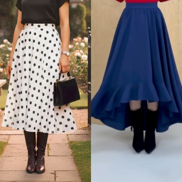 White_And_Blue_Premium_Skirt_For_Women_Pack_Of_2