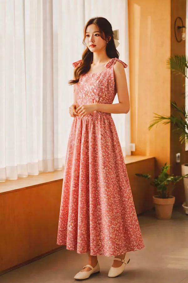 Carrot_Pink_Butter_Crape_Premium_Dress_For_Women