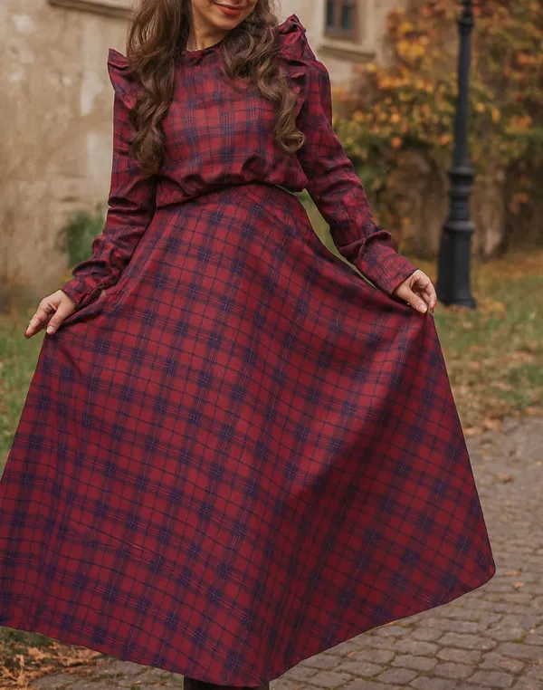 Redcheck_Cotton_Linen_Premium_Co-Ord_Set_For_Women