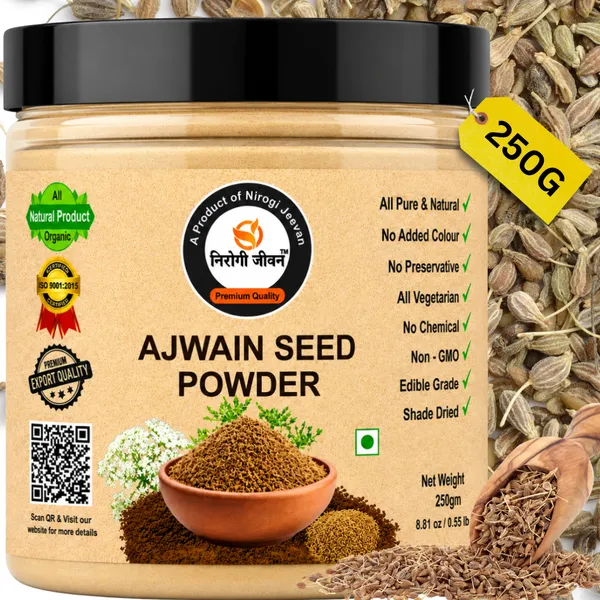 Nirogi_Jeevan_AJWAIN_SEED_Powder_|_All_Pure,_Natural_&_Organic_Grade_|_Daily_Healthy_Drink_|_Cooking-Health-Skin_&_Hair_Care_|_250gram_|_Pack_of_01