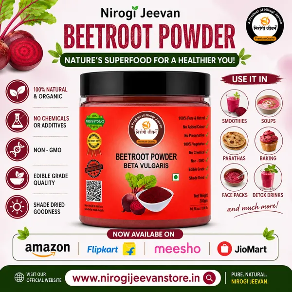 Nirogi_Jeevan™_Beetroot_Powder_|_All_Pure,_Natural_&_Organic_Grade_|_Edible,_Cooking,_Skin_Care,_Hair_Care_|_300g_|_Pack_of_1