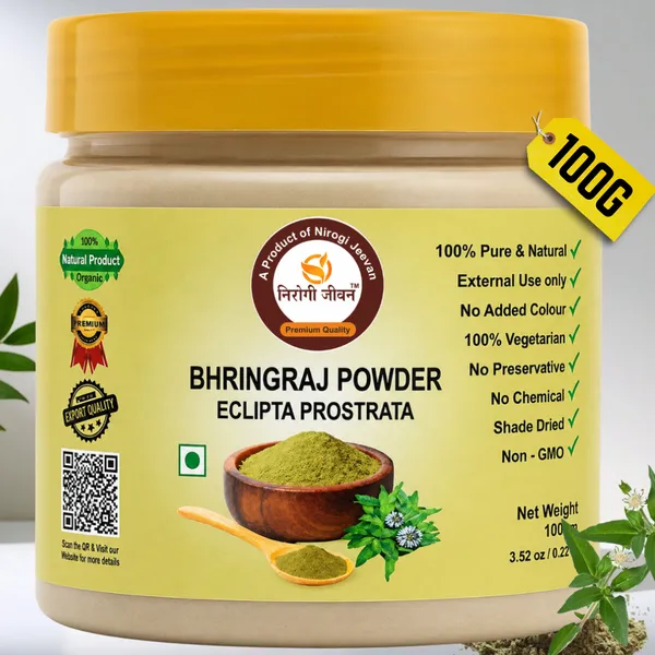 Nirogi_Jeevan™_Bhringraj_Powder_|All_Pure,_Natural_&_Organic_Grade_|Edible_Grade_||For_Natural_Hair_Growth_|_Eclipta_Prostrata_|_100gX2_|_Pack_of_02_|Total_200_gram