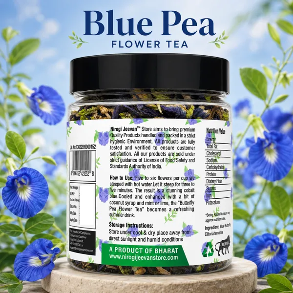 Nirogi_Jeevan™_Blue_Butterfly_Pea_Flower_Tea_|_Organic_Grade_Antioxidant_Rich_Herbal_Tea_|_Supports_Metabolism,_Detox,_Immunity_&_Skin_Vitality_|_Daily_Wellness_Drink_|_60_Gram_|_120_Servings