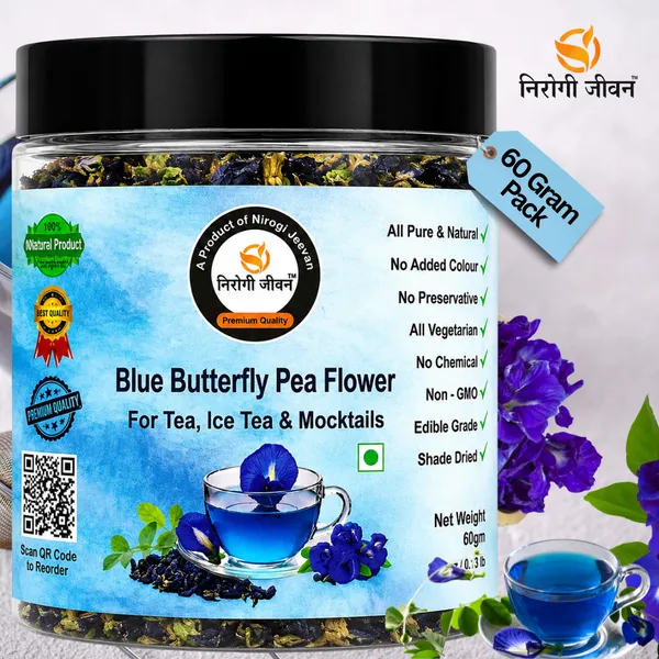 Nirogi_Jeevan™_Blue_Butterfly_Pea_Flower_Tea_|_Organic_Grade_Antioxidant_Rich_Herbal_Tea_|_Supports_Metabolism,_Detox,_Immunity_&_Skin_Vitality_|_Daily_Wellness_Drink_|_60_Gram_|_120_Servings