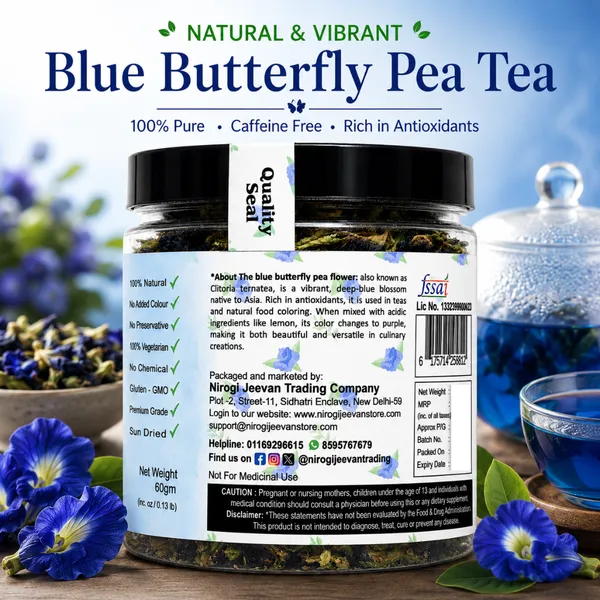 Nirogi_Jeevan™_Blue_Butterfly_Pea_Flower_Tea_|_Organic_Grade_Antioxidant_Rich_Herbal_Tea_|_Supports_Metabolism,_Detox,_Immunity_&_Skin_Vitality_|_Daily_Wellness_Drink_|_60_Gram_|_120_Servings