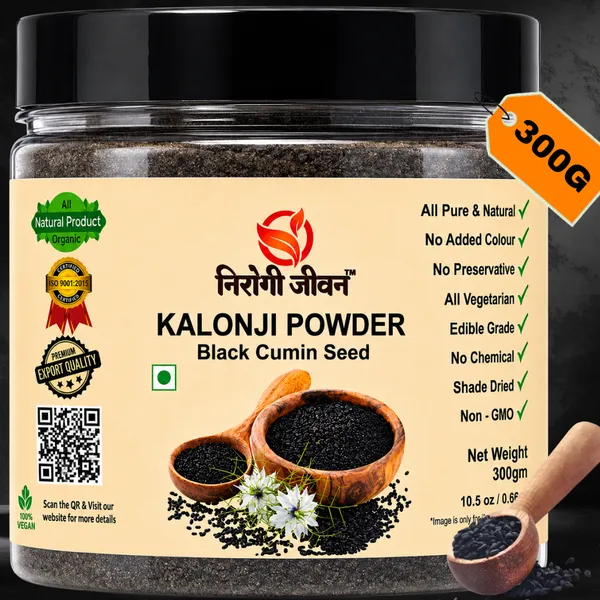 Nirogi_Jeevan™_Kalonji_Seed_Powder_|_All_Pure,_Natural_&_Organic_Grade_|_Edible_,_Cooking,_Skin_&_Hair_Care_|_300_Gram_|_Pack_of_1