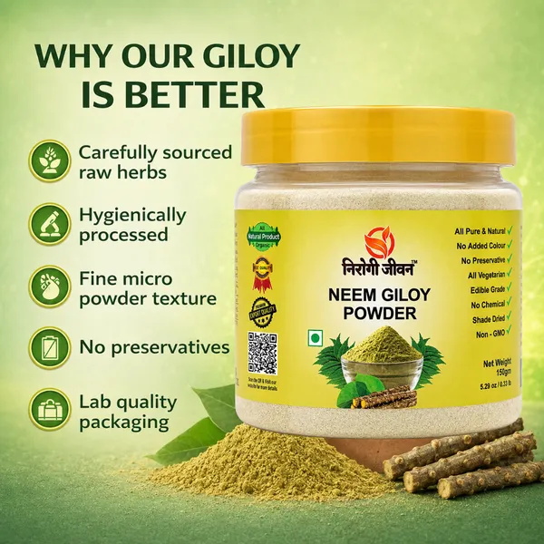 Nirogi_Jeevan™_Neem_Giloy_Powder_|_All_Pure,_Natural_&_Organic_|_Supports_Immunity_|_Improving_Liver_Function_|_Regulates_Blood_Sugar_|_150g_|Pack_of_01