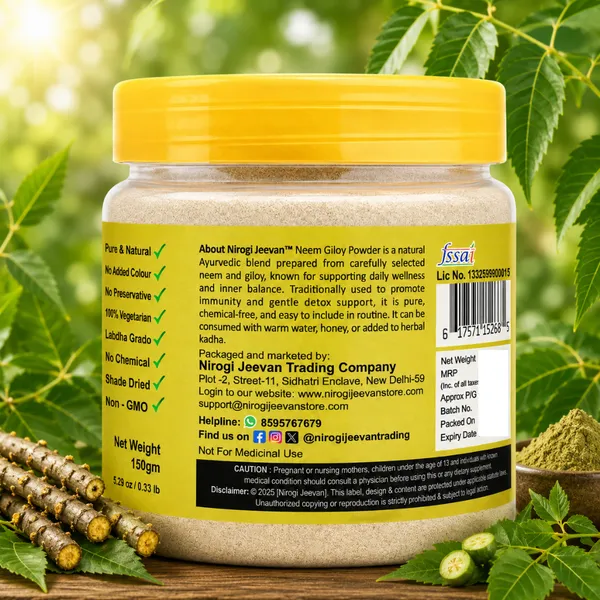 Nirogi_Jeevan™_Neem_Giloy_Powder_|_All_Pure,_Natural_&_Organic_|_Supports_Immunity_|_Improving_Liver_Function_|_Regulates_Blood_Sugar_|_150g_|Pack_of_01