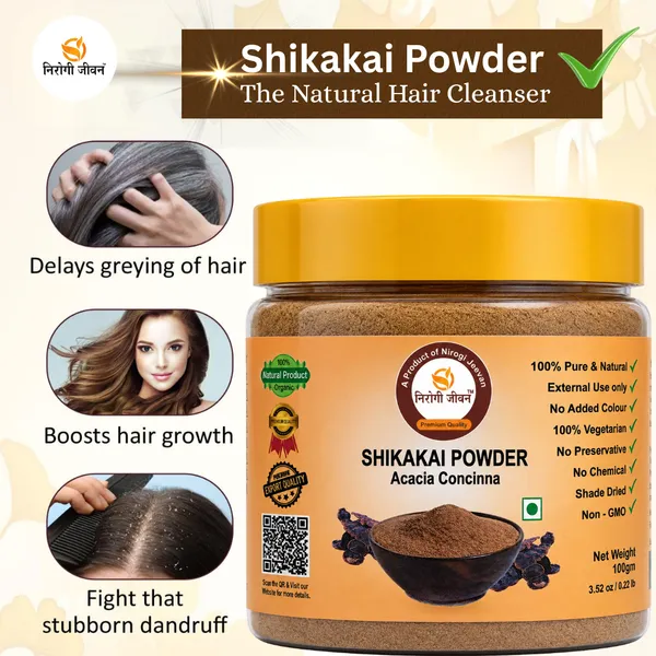 Nirogi_Jeevan™_Shikakai_Powder_-_Acacia_concinna_|_All_Pure,_Natural_&_Organic_Grade_|_Hair_Conditioning,_Shine,_Care_&_Growth_|_100X2_(200_grams)_|_Pack_of_02