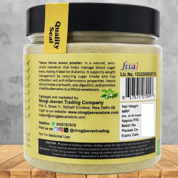 Nirogi_Jeevan™_Stevia_Leaves_Powder_|_All_Pure,_Natural_&_Organic_Grade_|_Healthy_Drink_|_Diabetic_Friendly_|_Healthy_Drink_|_Dry_Green_Leaves_Powder_|250_gram_|_Pack_of_01