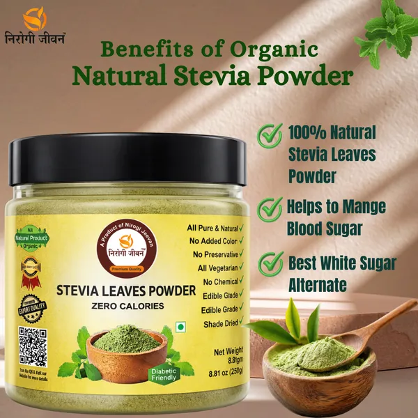 Nirogi_Jeevan™_Stevia_Leaves_Powder_|_All_Pure,_Natural_&_Organic_Grade_|_Healthy_Drink_|_Diabetic_Friendly_|_Healthy_Drink_|_Dry_Green_Leaves_Powder_|250_gram_|_Pack_of_01