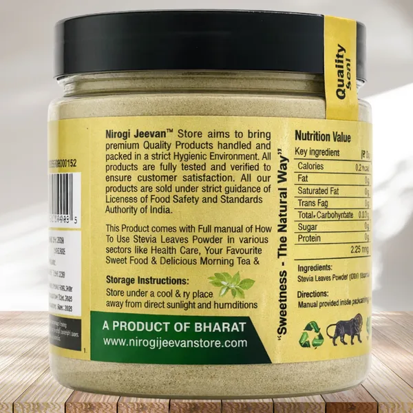 Nirogi_Jeevan™_Stevia_Leaves_Powder_|_All_Pure,_Natural_&_Organic_Grade_|_Healthy_Drink_|_Diabetic_Friendly_|_Healthy_Drink_|_Dry_Green_Leaves_Powder_|250_gram_|_Pack_of_01