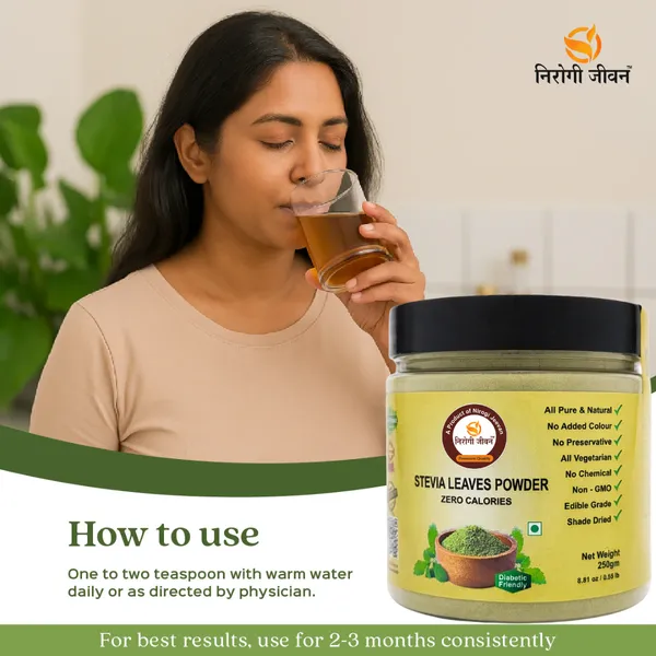 Nirogi_Jeevan™_Stevia_Leaves_Powder_|_All_Pure,_Natural_&_Organic_Grade_|_Healthy_Drink_|_Diabetic_Friendly_|_Healthy_Drink_|_Dry_Green_Leaves_Powder_|250_gram_|_Pack_of_01