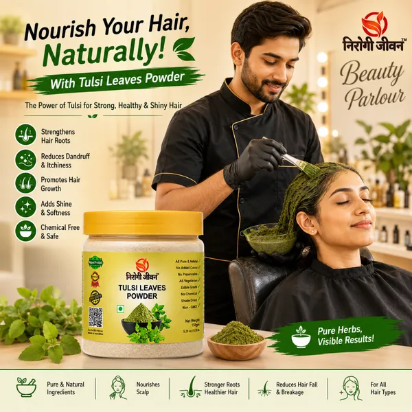 Nirogi_Jeevan™_Tulsi_Leaves_Powder_|_All_Pure,_Natural_&_Organic_Grade_|_Basil_Leaves_|_Cooking,_Skin_&_Hair_Care_|Health_Care_|_150x2_=300_grams_|_Pack_of_02