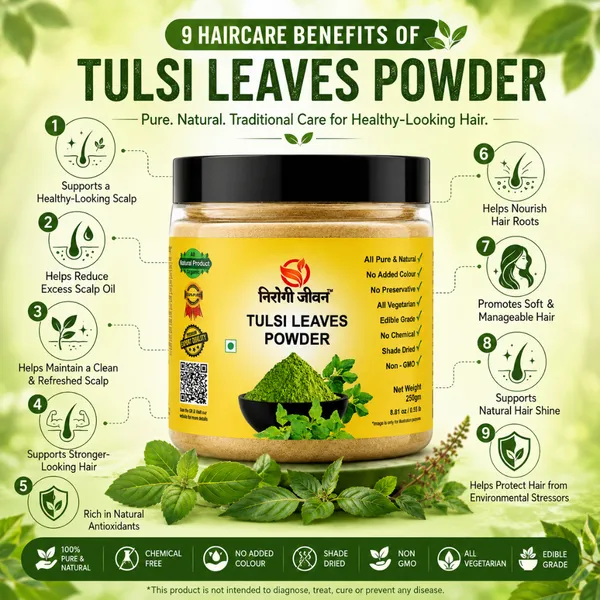 Nirogi_Jeevan™_Tulsi_Leaves_Powder_|_All_Pure,_Natural_&_Organic_Grade_|_Basil_Leaves_|_Cooking,_Skin_&_Hair_Care_|Health_Care_|_250gram_|_Pack_of_01