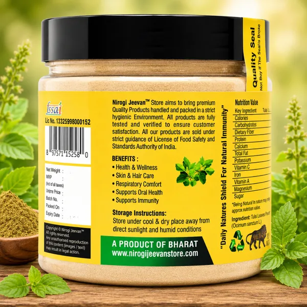 Nirogi_Jeevan™_Tulsi_Leaves_Powder_|_All_Pure,_Natural_&_Organic_Grade_|_Basil_Leaves_|_Cooking,_Skin_&_Hair_Care_|Health_Care_|_250gram_|_Pack_of_01