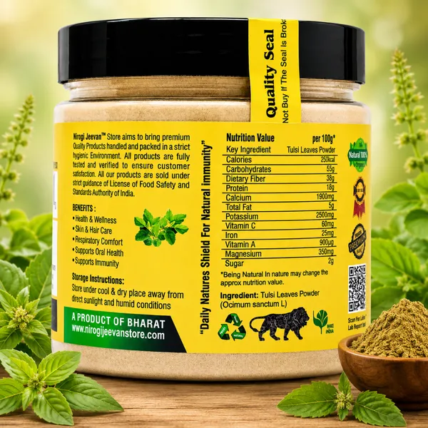 Nirogi_Jeevan™_Tulsi_Leaves_Powder_|_All_Pure,_Natural_&_Organic_Grade_|_Basil_Leaves_|_Cooking,_Skin_&_Hair_Care_|Health_Care_|_250gram_|_Pack_of_01