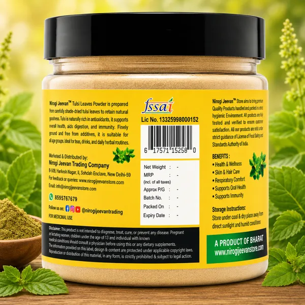 Nirogi_Jeevan™_Tulsi_Leaves_Powder_|_All_Pure,_Natural_&_Organic_Grade_|_Basil_Leaves_|_Cooking,_Skin_&_Hair_Care_|Health_Care_|_250gram_|_Pack_of_01