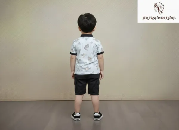 Off_White_And_Black_Cotton_T-Shirt_And_Shorts_Set_For_Kids_Boy